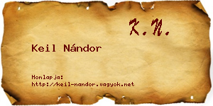 Keil Nándor névjegykártya
